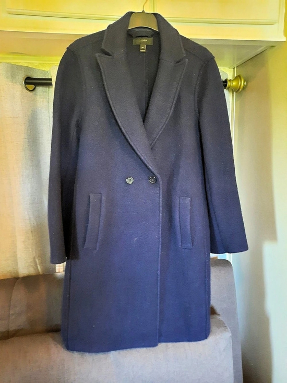 J.Crew Topcoat 10P Rich Navy
Boiled Wool Unlined